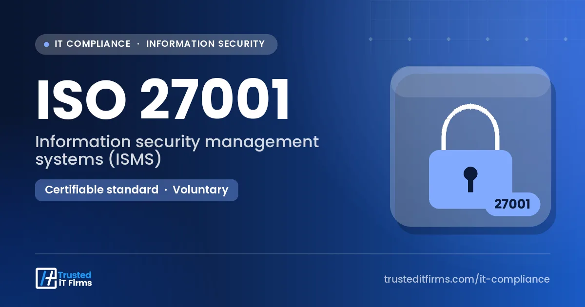 ISO 27001 guide thumbnail: padlock on a glass tile with the ISO/IEC 27001 information security management system title