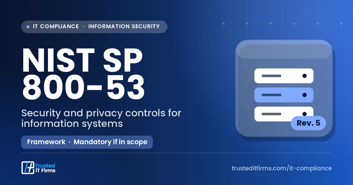 NIST SP 800-53 guide thumbnail: server stack on a blue background with the security and privacy controls catalogue title