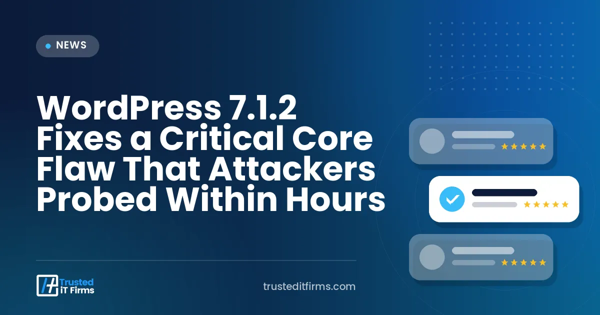 WordPress 7.1.2 Fixes a Critical Core Flaw That Attackers Probed Within Hours